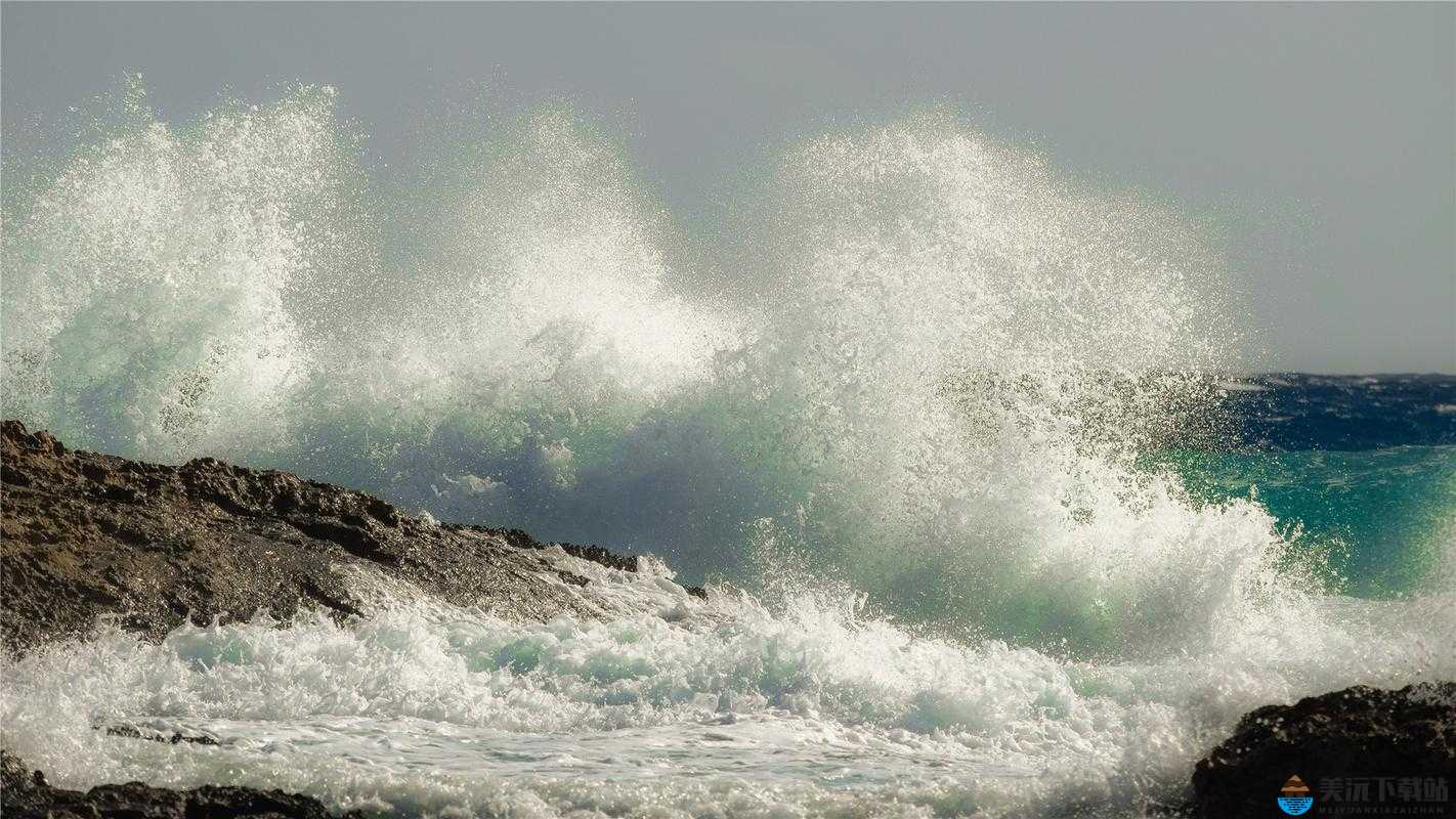 浪花一阵接一阵地涌了过来：海边的壮观景象